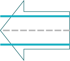 West-oriented road segment with two lanes.